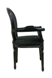 Мягкий стул с подлокотниками Diella Black Velvet